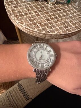 Judith Ripka Silver Metal Decorative Wristwatch Accent stainless steel